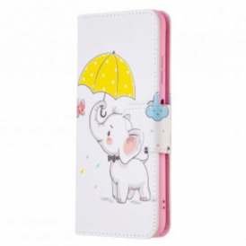 Custodia in pelle Samsung Galaxy A22 5G Cucciolo Di Elefante