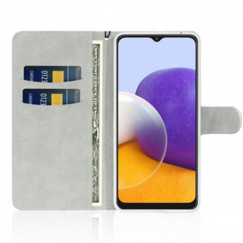 Custodia in pelle Samsung Galaxy A22 5G Design A S Con Paillettes