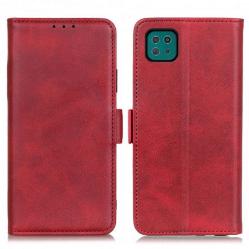 Custodia in pelle Samsung Galaxy A22 5G Folio Cover Doppio Lembo