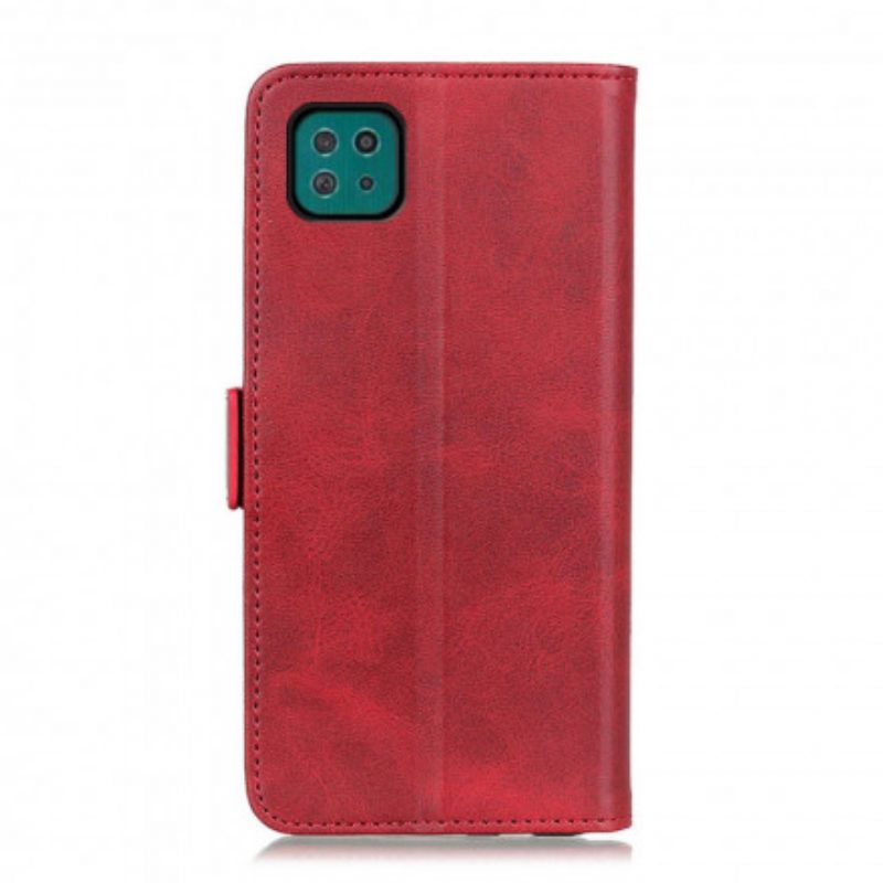 Custodia in pelle Samsung Galaxy A22 5G Folio Cover Doppio Lembo