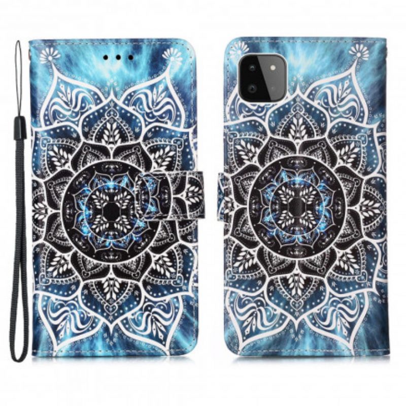 Custodia in pelle Samsung Galaxy A22 5G Mandala Nel Cielo