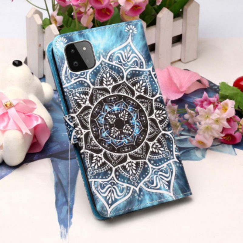 Custodia in pelle Samsung Galaxy A22 5G Mandala Nel Cielo