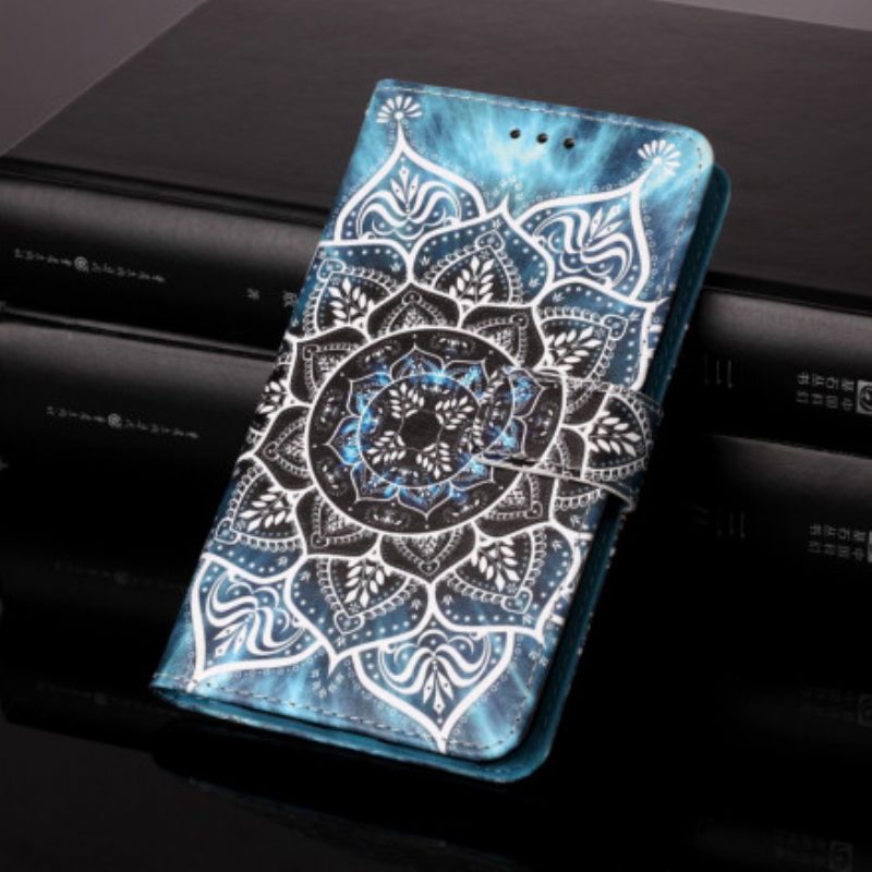 Custodia in pelle Samsung Galaxy A22 5G Mandala Nel Cielo