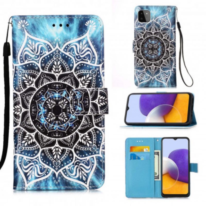 Custodia in pelle Samsung Galaxy A22 5G Mandala Nel Cielo