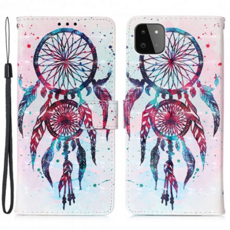 Folio Cover Samsung Galaxy A22 5G Acchiappasogni Ad Acquerello