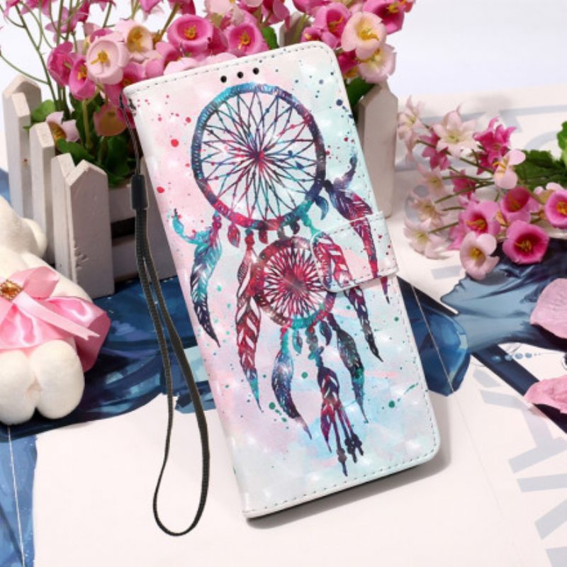 Folio Cover Samsung Galaxy A22 5G Acchiappasogni Ad Acquerello