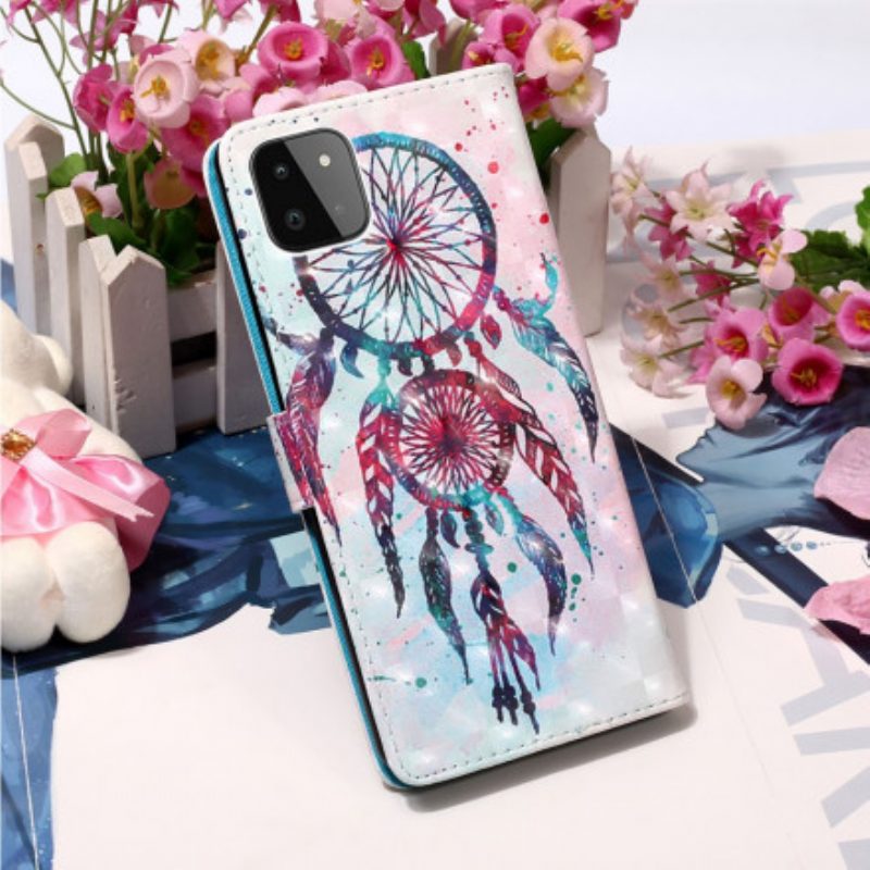 Folio Cover Samsung Galaxy A22 5G Acchiappasogni Ad Acquerello