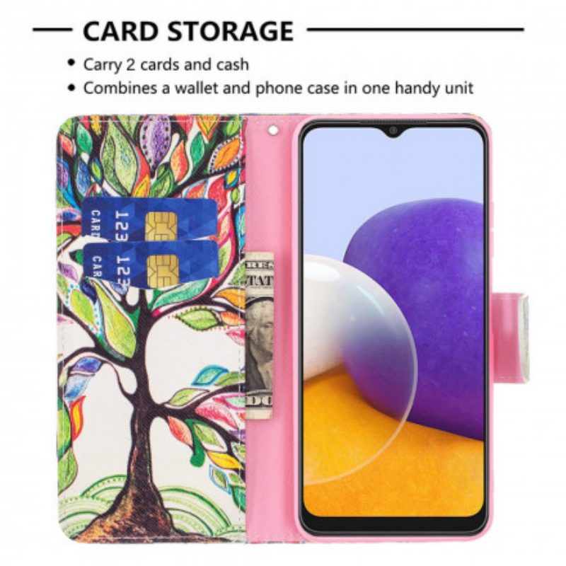 Folio Cover Samsung Galaxy A22 5G Albero Colorato