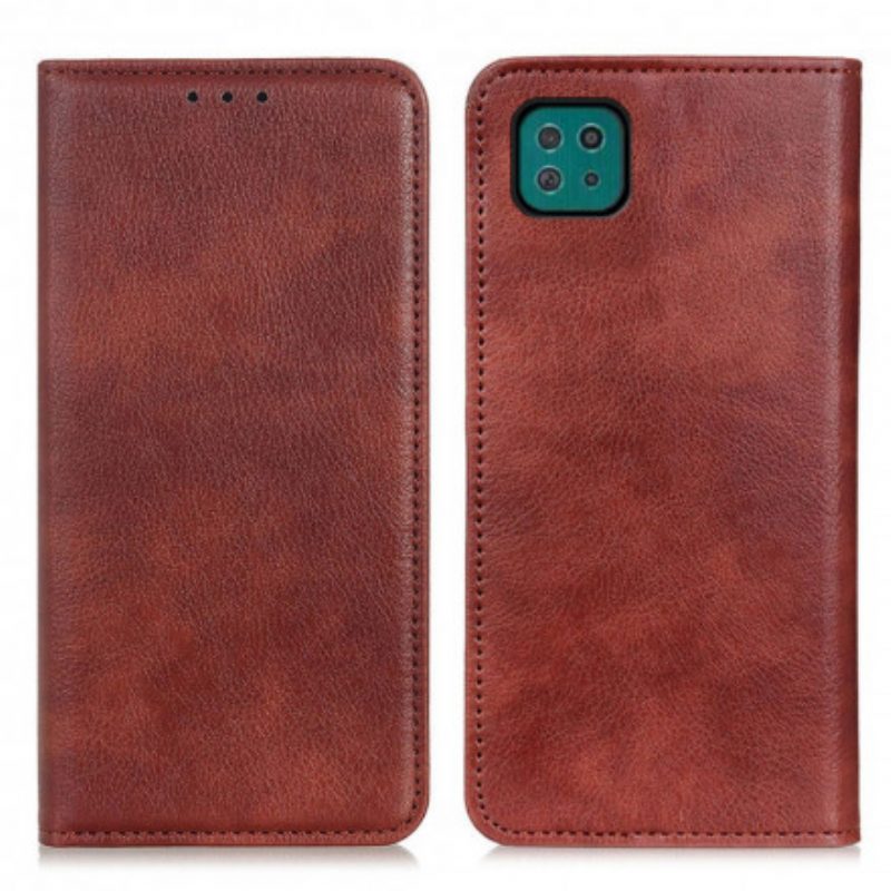 Folio Cover Samsung Galaxy A22 5G Custodia in pelle Eleganza Split Litchi Leather