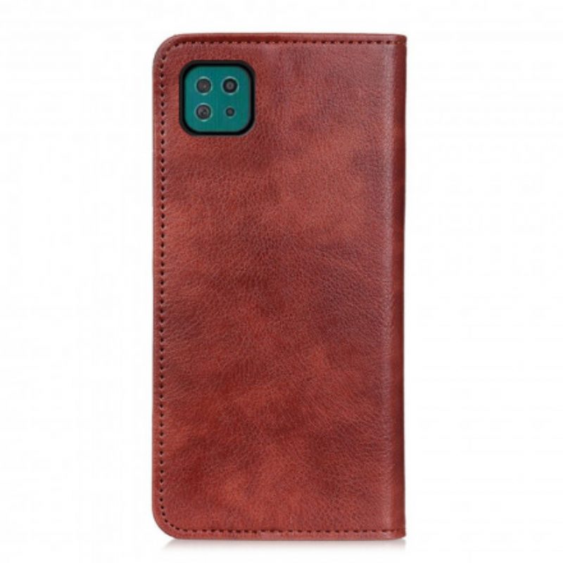 Folio Cover Samsung Galaxy A22 5G Custodia in pelle Eleganza Split Litchi Leather