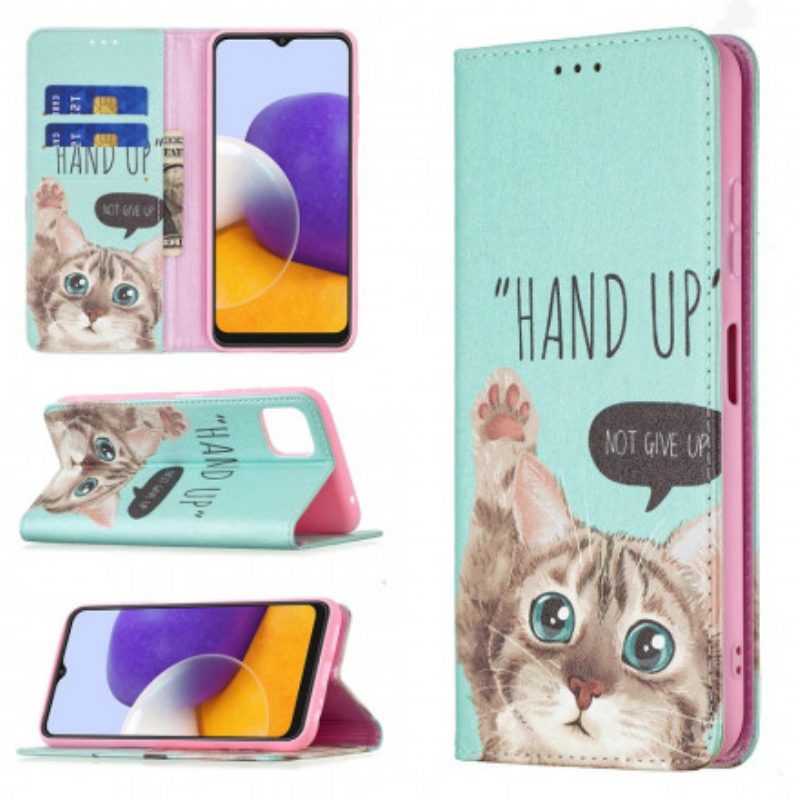 Folio Cover Samsung Galaxy A22 5G Custodia in pelle Mano In Alto