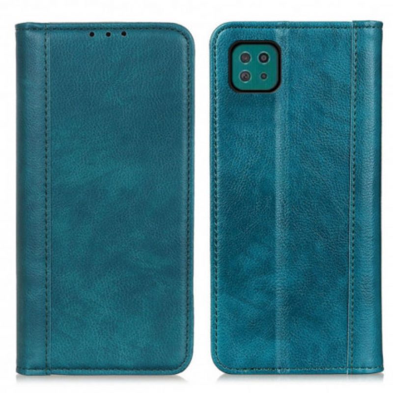 Folio Cover Samsung Galaxy A22 5G Custodia in pelle Versione In Crosta Di Litchi