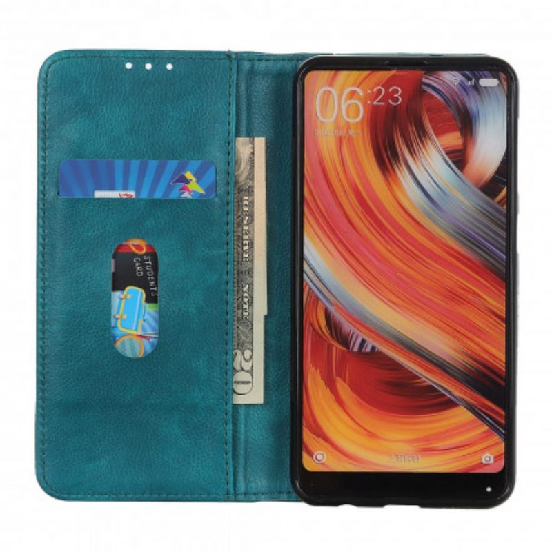 Folio Cover Samsung Galaxy A22 5G Custodia in pelle Versione In Crosta Di Litchi