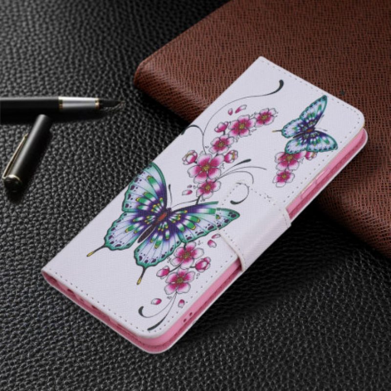 Folio Cover Samsung Galaxy A22 5G Farfalle Dell'acquerello