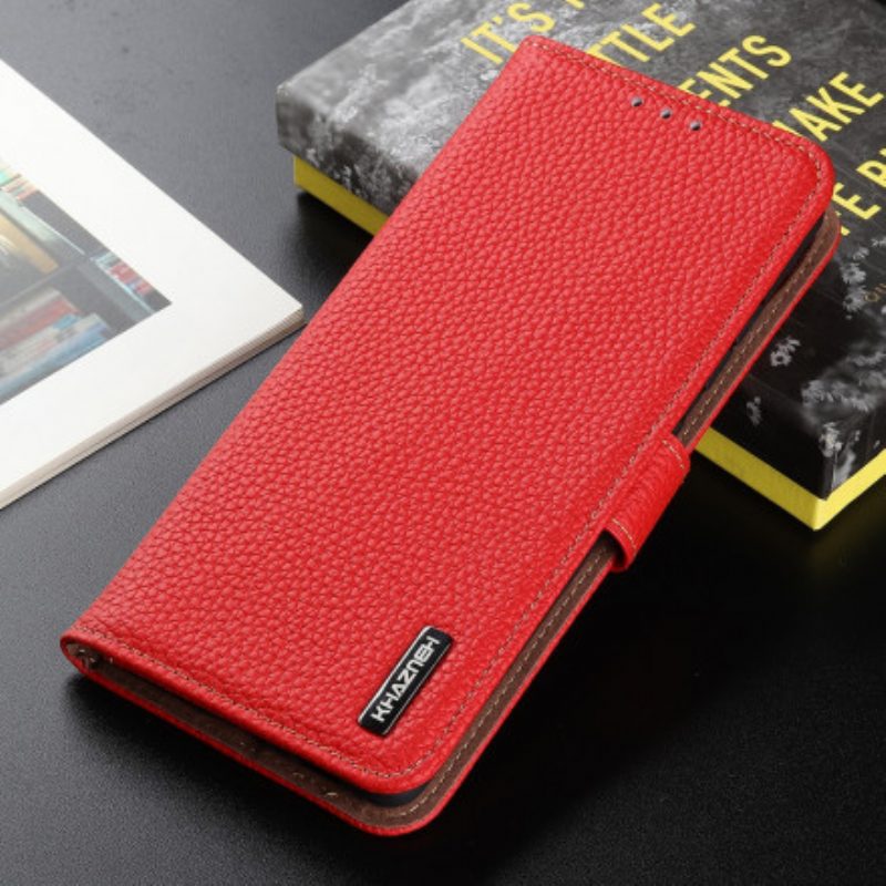 Folio Cover Samsung Galaxy A22 5G Khazneh Pelle Di Litchi