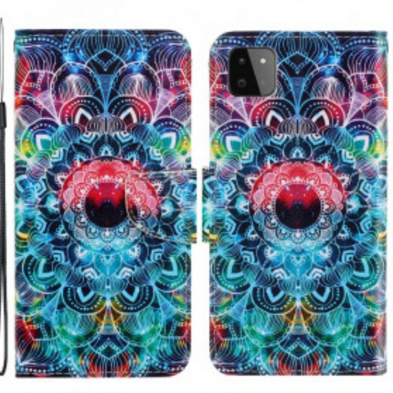 Folio Cover Samsung Galaxy A22 5G Mandala Con Spalline Vistose