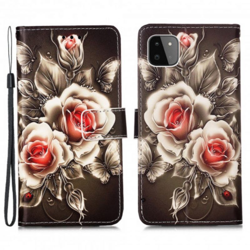 Folio Cover Samsung Galaxy A22 5G Rose D'oro