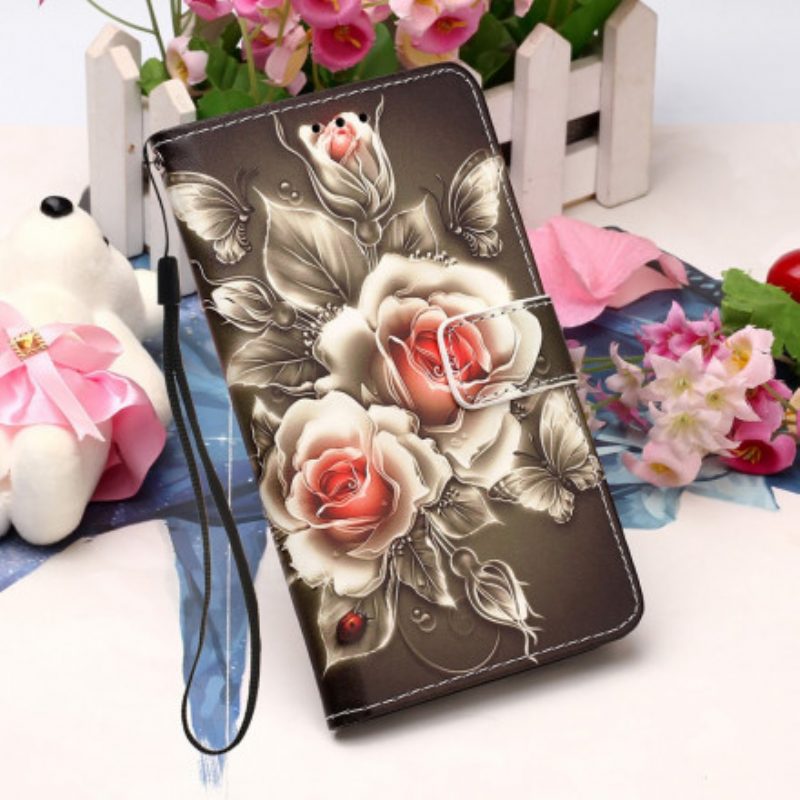 Folio Cover Samsung Galaxy A22 5G Rose D'oro