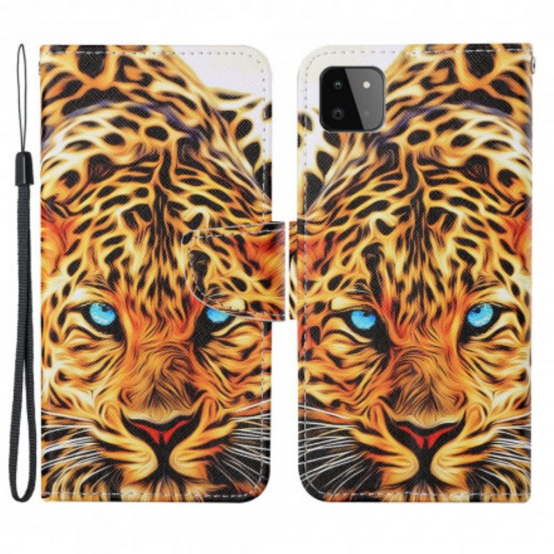 Folio Cover Samsung Galaxy A22 5G Tigre Con Cordino