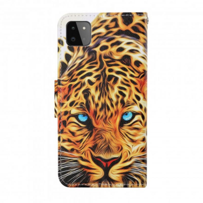 Folio Cover Samsung Galaxy A22 5G Tigre Con Cordino