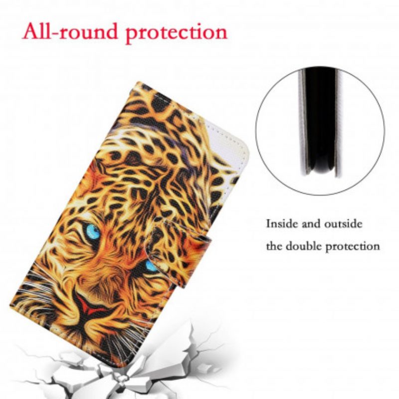 Folio Cover Samsung Galaxy A22 5G Tigre Con Cordino