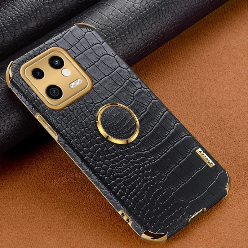 Cover Xiaomi 13 Effetto Coccodrillo Con Anello