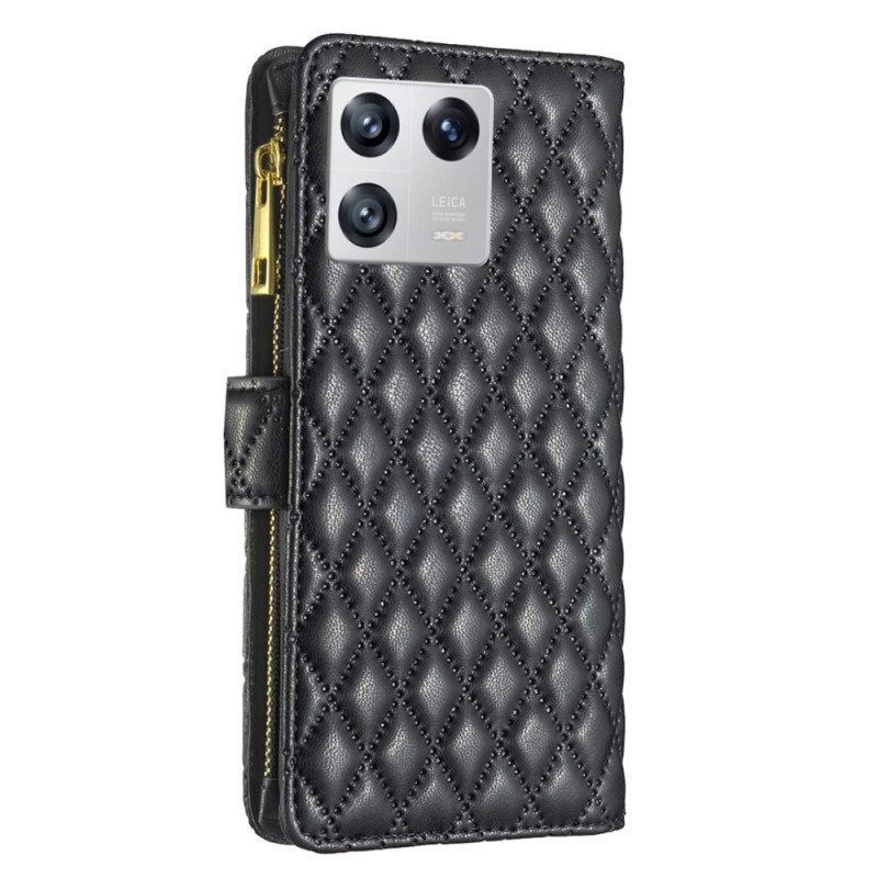 Custodia in pelle Xiaomi 13 Binfen Colore Stile Trapuntato