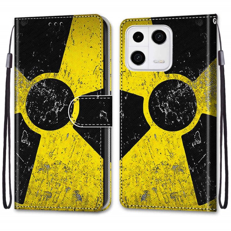 Custodia in pelle Xiaomi 13 Giallo E Nero