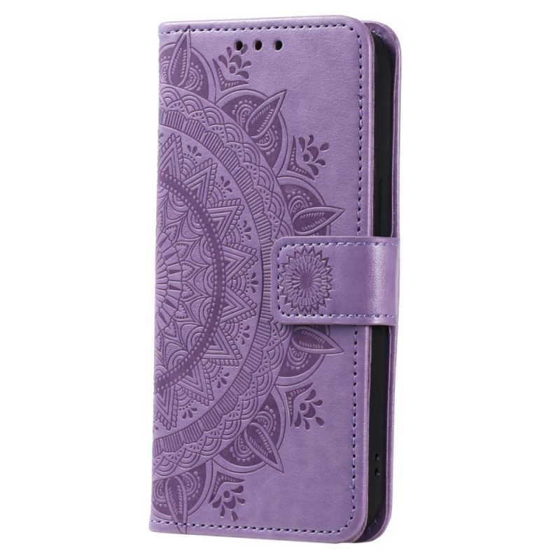 Custodia in pelle Xiaomi 13 Mandala Sole Con Cordino