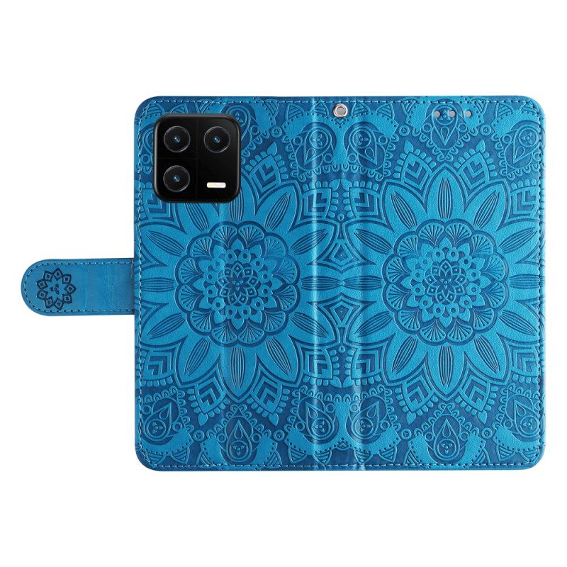 Custodia in pelle Xiaomi 13 Mandala Sole Con Cordino