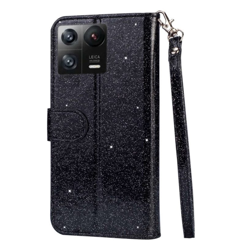 Custodia in pelle Xiaomi 13 Portafoglio Stile Portafoglio Con Paillettes