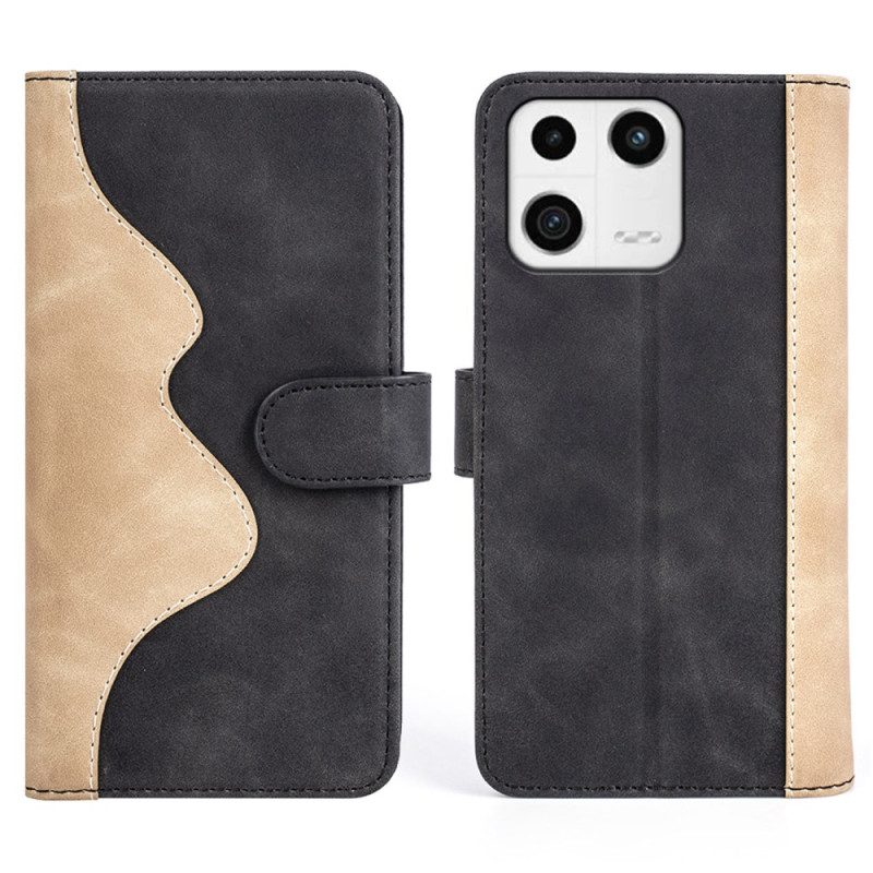 Custodia in pelle Xiaomi 13 Stile In Pelle Ondulata