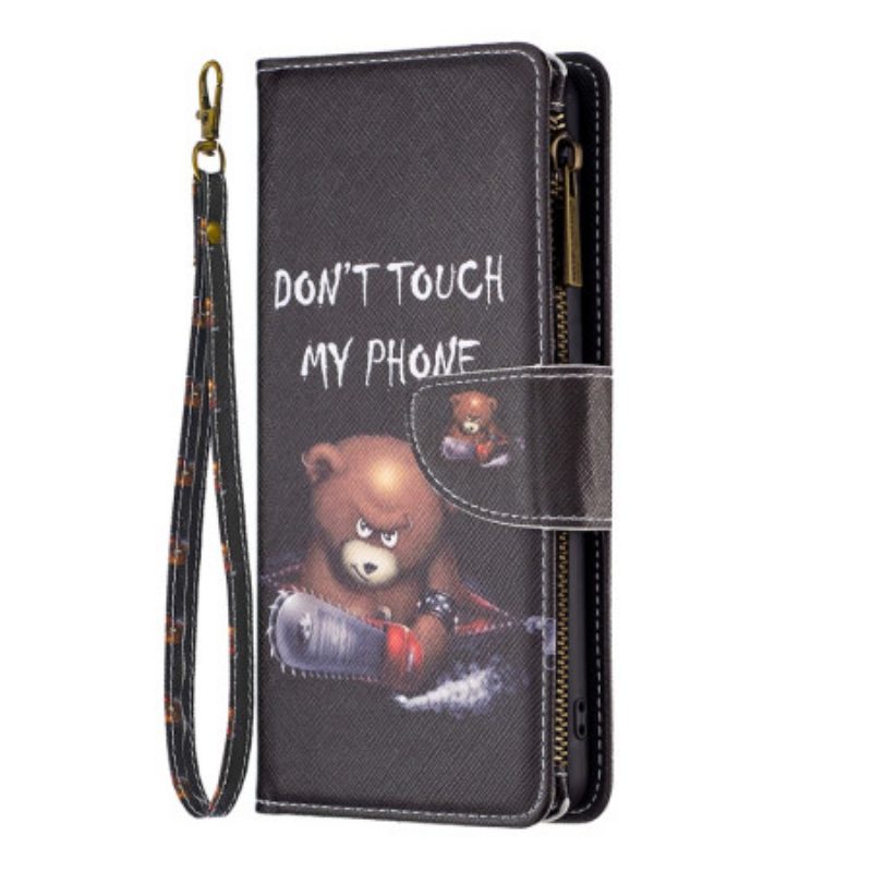 Custodia in pelle Xiaomi 13 Tasca Con Zip Dangerous Bear