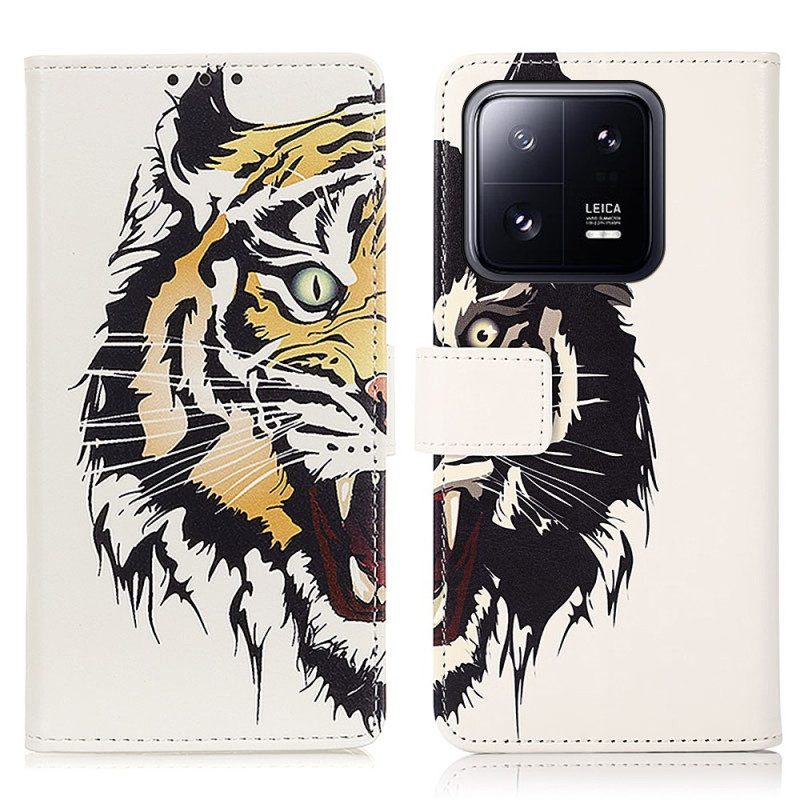 Custodia in pelle Xiaomi 13 Tigre Feroce