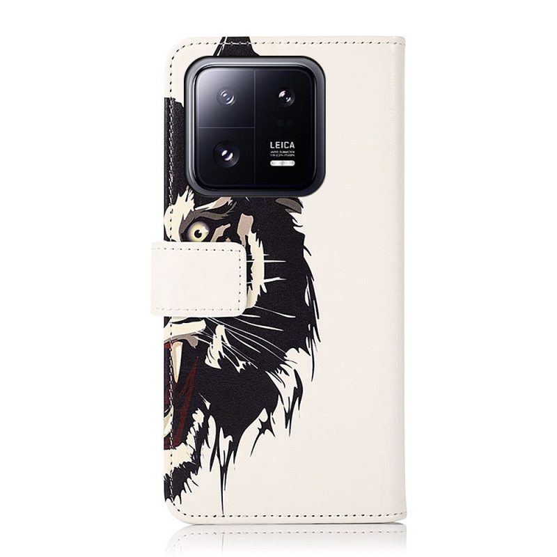 Custodia in pelle Xiaomi 13 Tigre Feroce