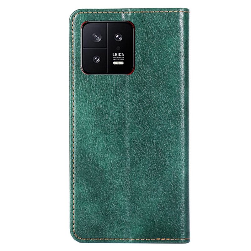 Folio Cover Xiaomi 13 Custodia in pelle Cuciture In Ecopelle