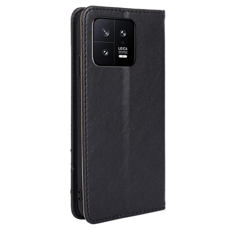 Folio Cover Xiaomi 13 Custodia in pelle Rivetti Decorativi