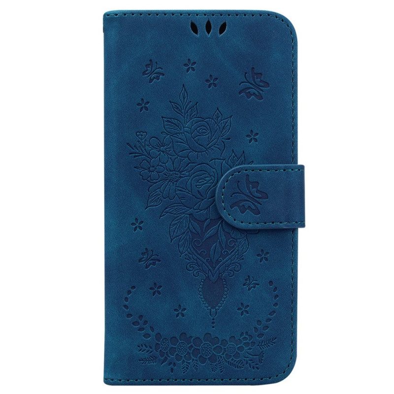 Folio Cover Xiaomi 13 Strappy Rose E Farfalle