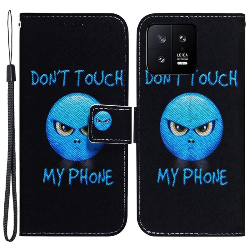 Folio Cover Xiaomi 13 Telefono Emoji Con Cordino