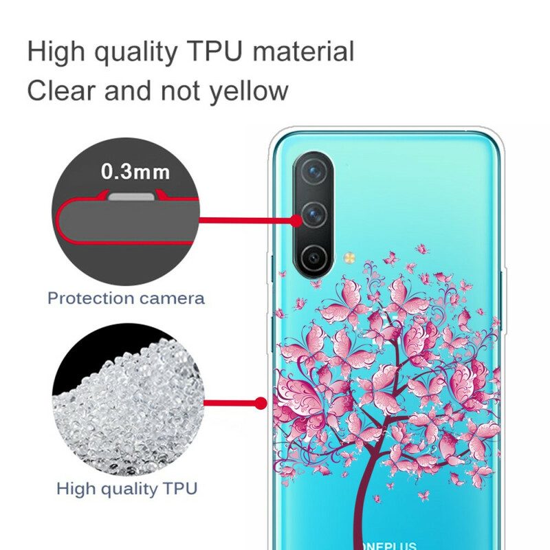 Cover OnePlus Nord CE 5G Albero Farfalla Trasparente