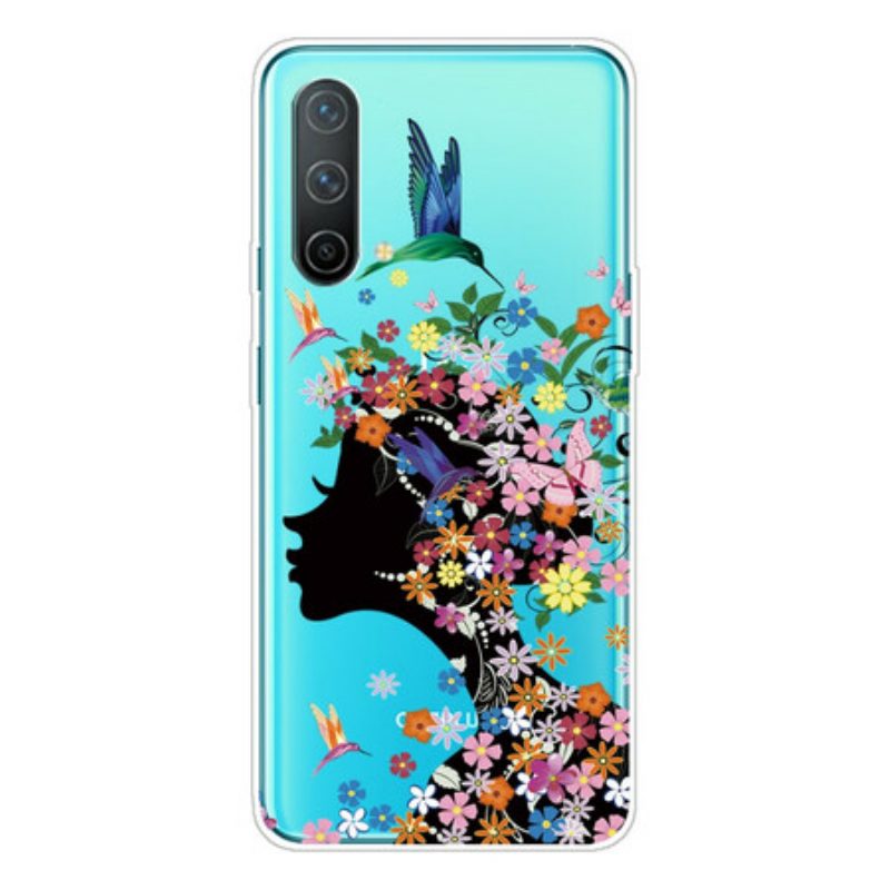 Cover OnePlus Nord CE 5G Capelli Fioriti Trasparenti