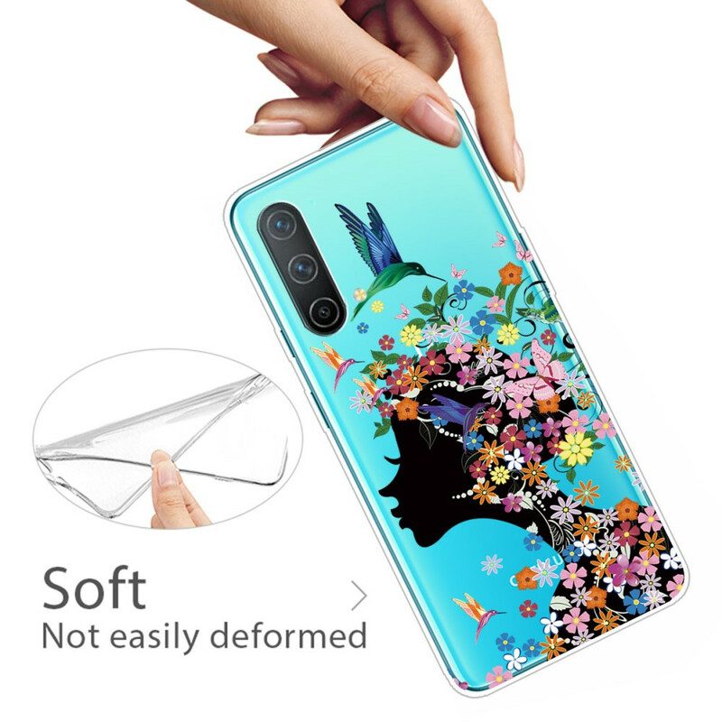 Cover OnePlus Nord CE 5G Capelli Fioriti Trasparenti