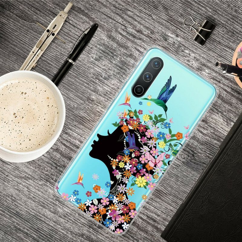 Cover OnePlus Nord CE 5G Capelli Fioriti Trasparenti