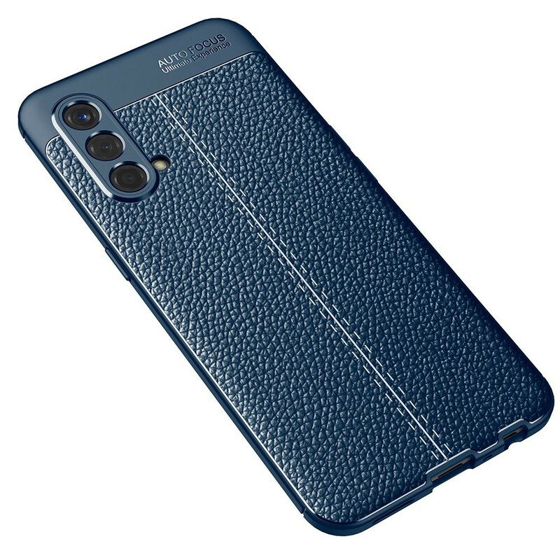 Cover OnePlus Nord CE 5G Doppia Linea Litchi Effetto Pelle