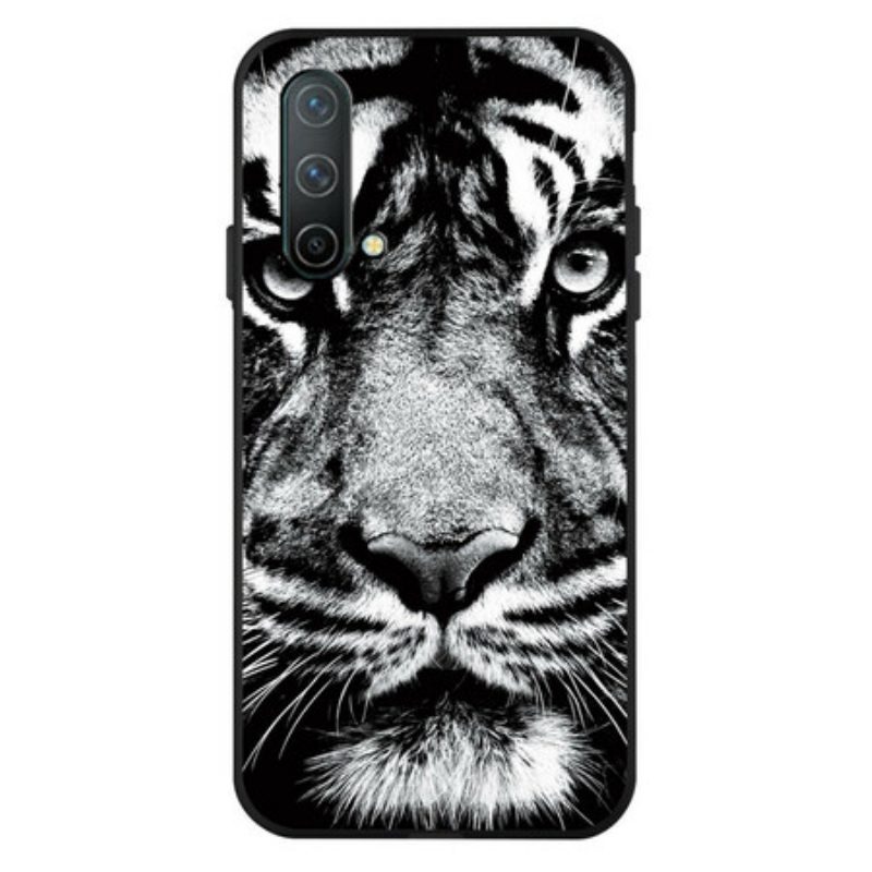 Cover OnePlus Nord CE 5G Tigre In Bianco E Nero