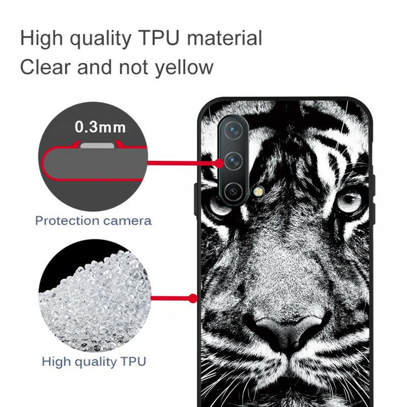 Cover OnePlus Nord CE 5G Tigre In Bianco E Nero