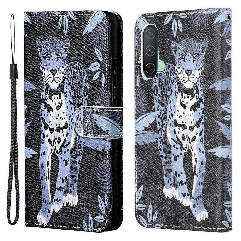 Custodia A Portafoglio OnePlus Nord CE 5G Leopardo Con Spalline