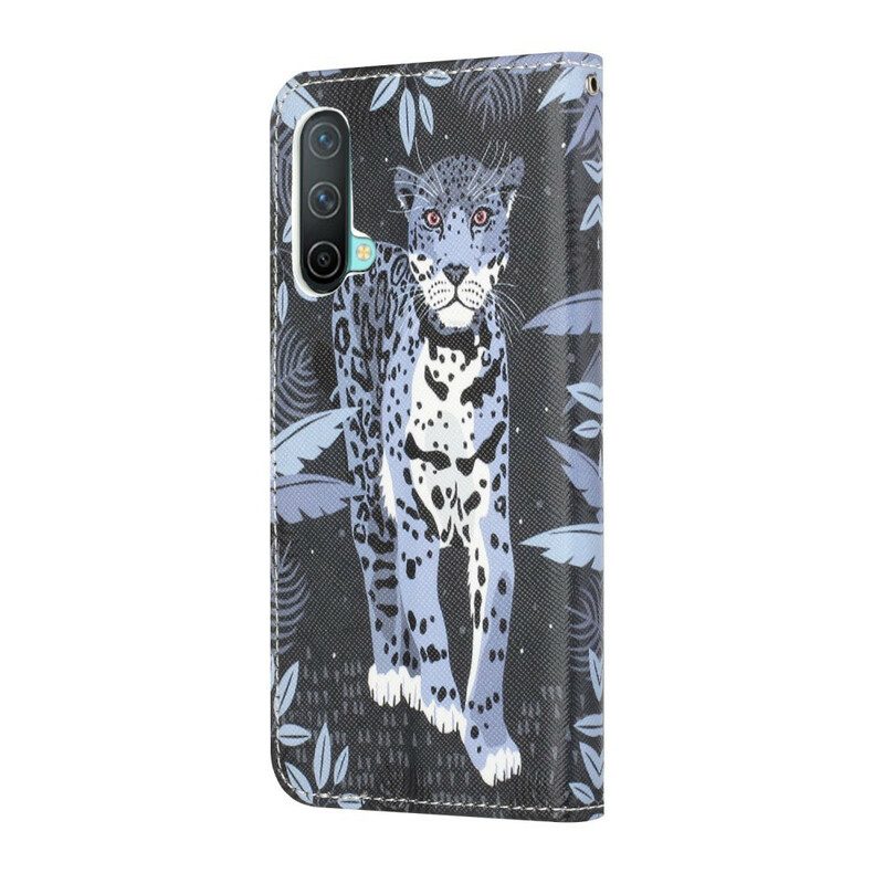 Custodia A Portafoglio OnePlus Nord CE 5G Leopardo Con Spalline