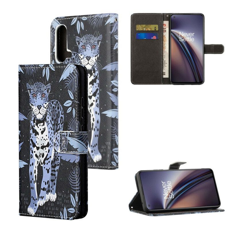 Custodia A Portafoglio OnePlus Nord CE 5G Leopardo Con Spalline