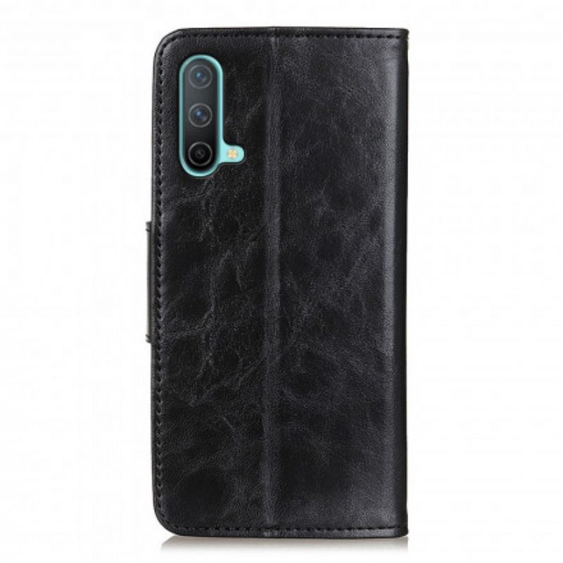 Custodia in pelle OnePlus Nord CE 5G Chiusura Reversibile In Pelle Crosta